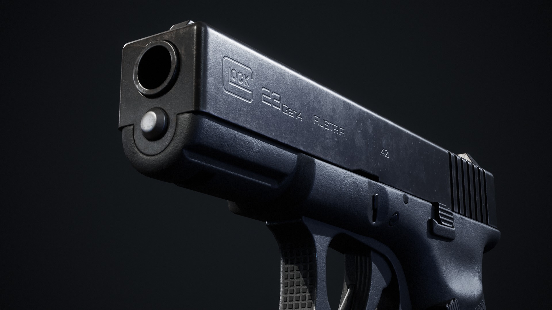 Glock Low-poly 3D model_4