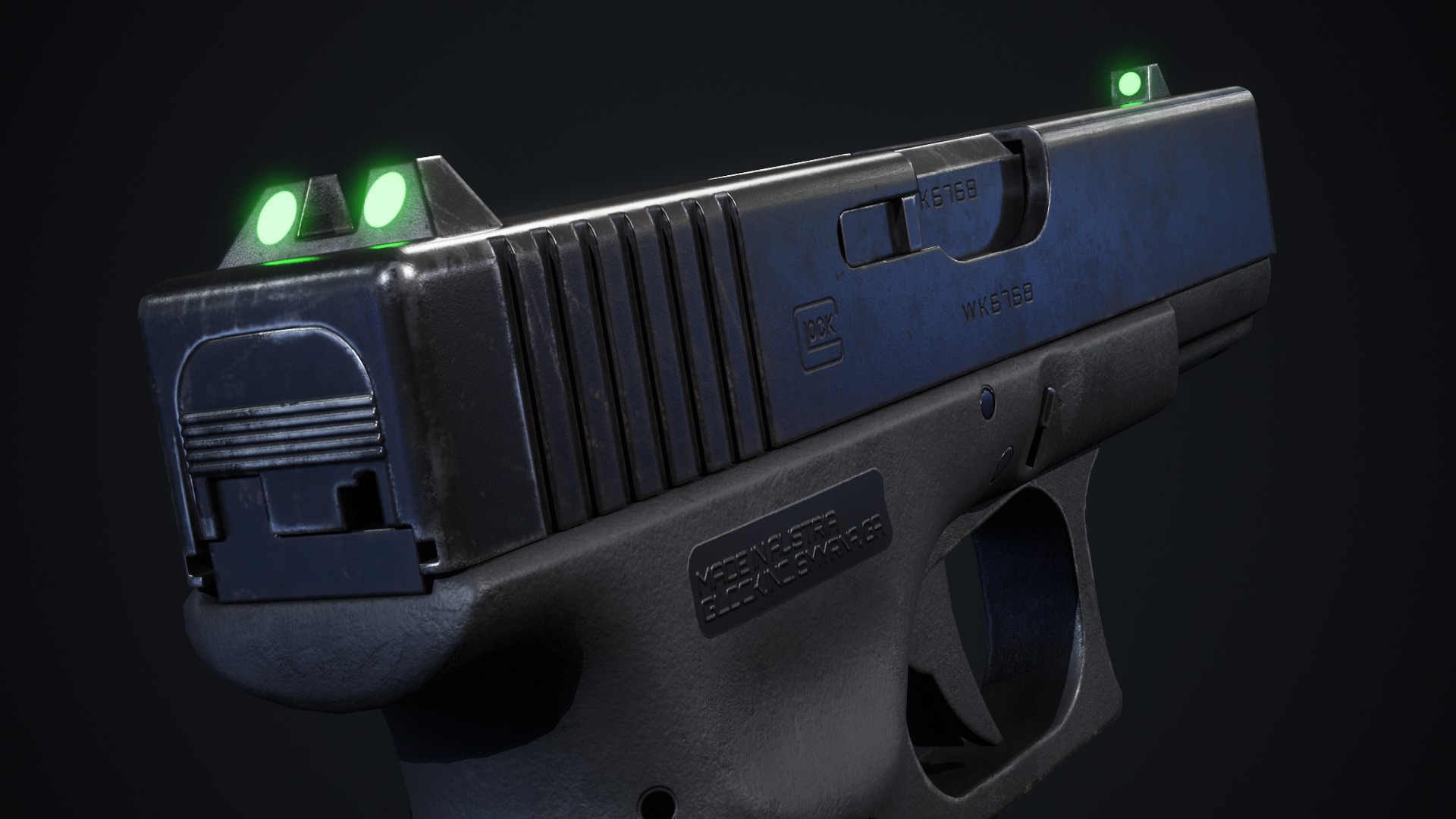 Glock Low-poly 3D model_5