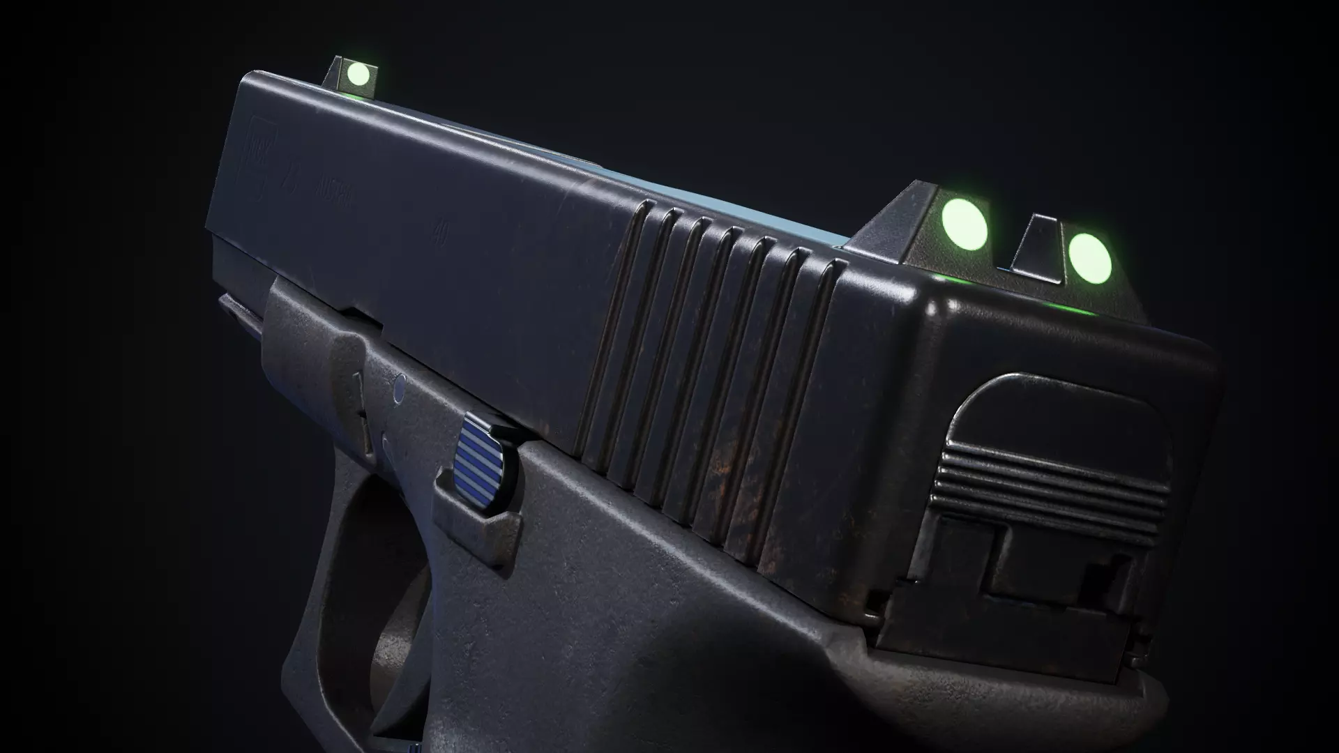 Glock Low-poly 3D model_0