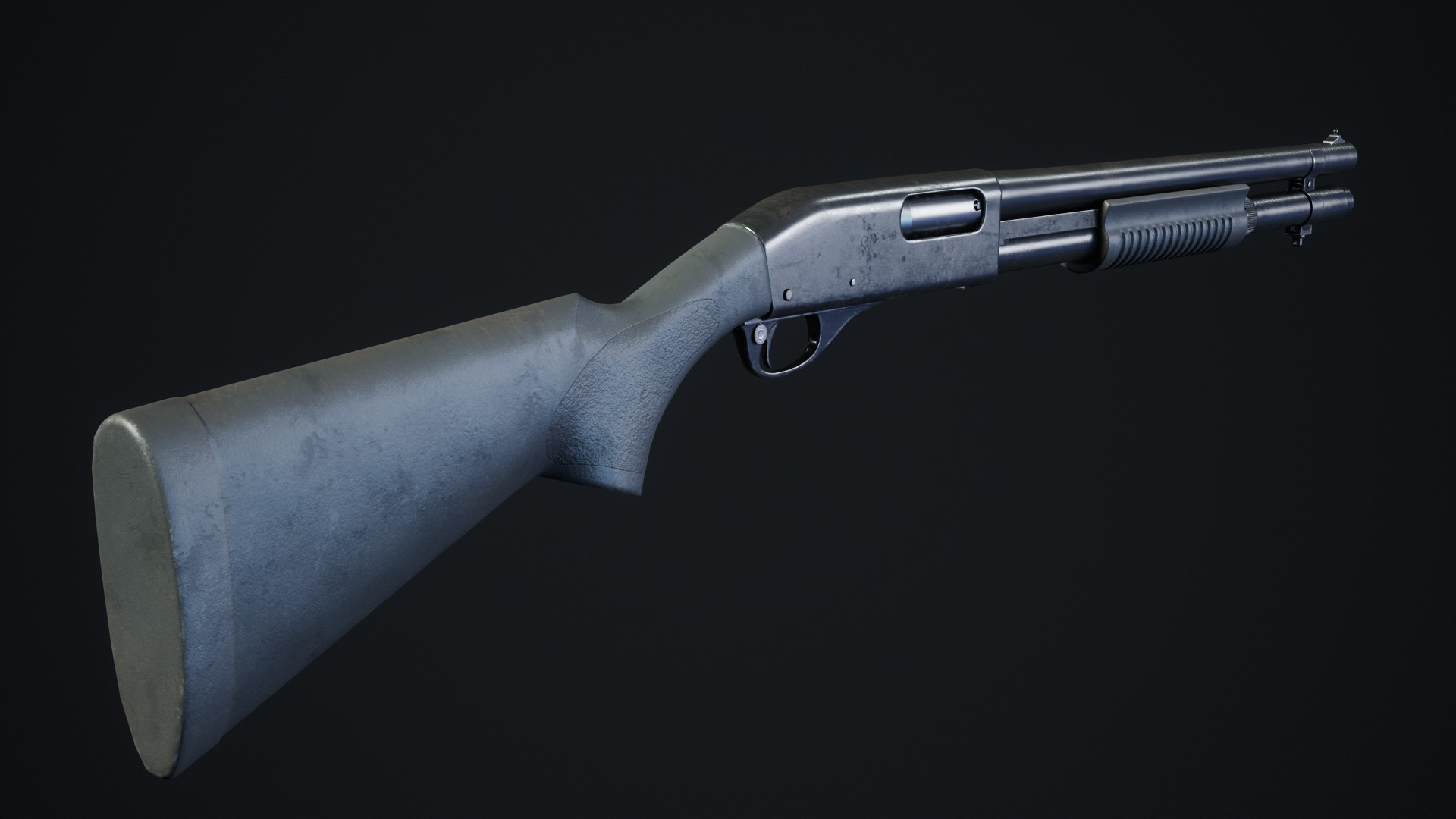 Shotgun Low-poly 3D model_1