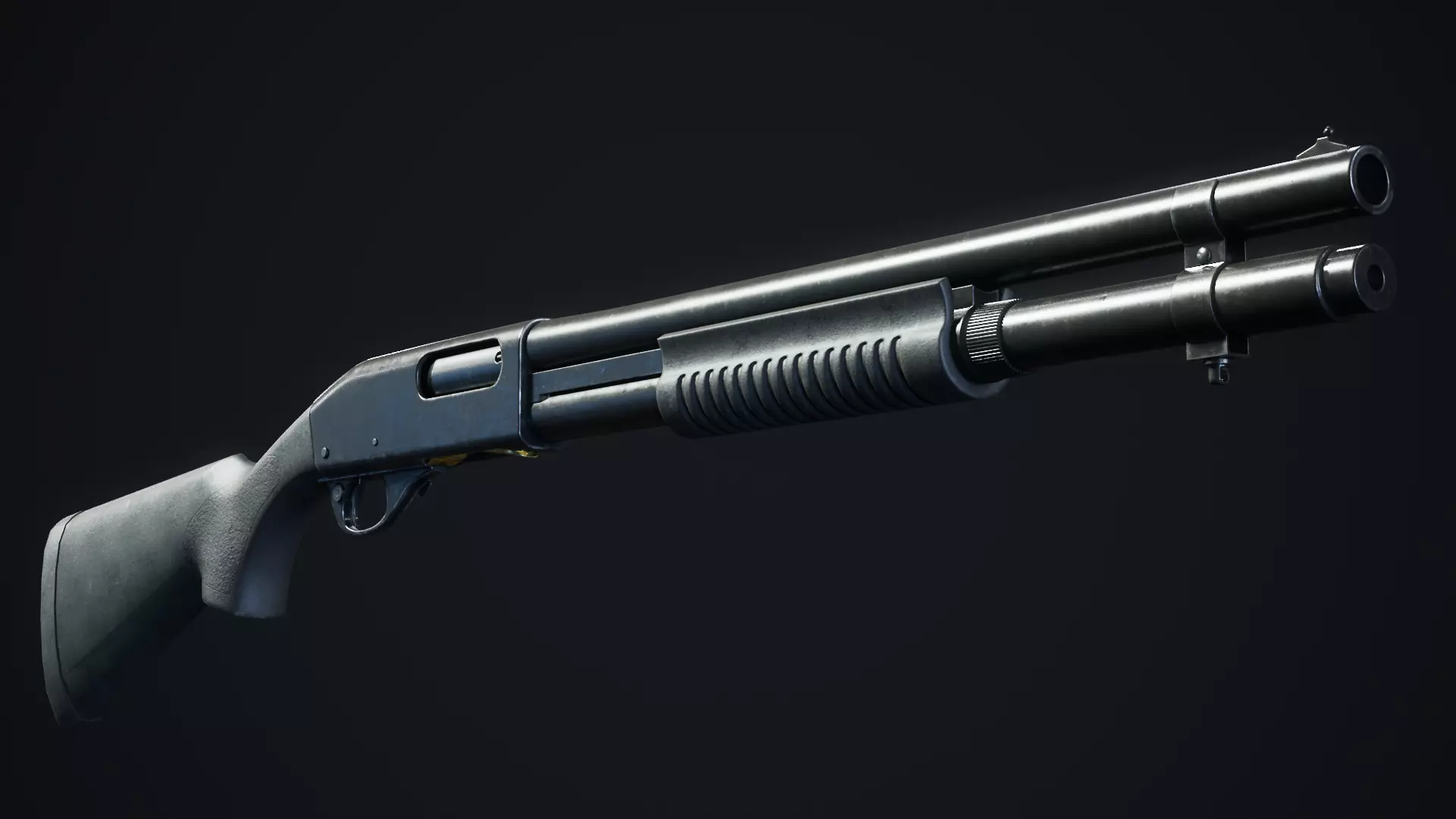 Shotgun Low-poly 3D model_0