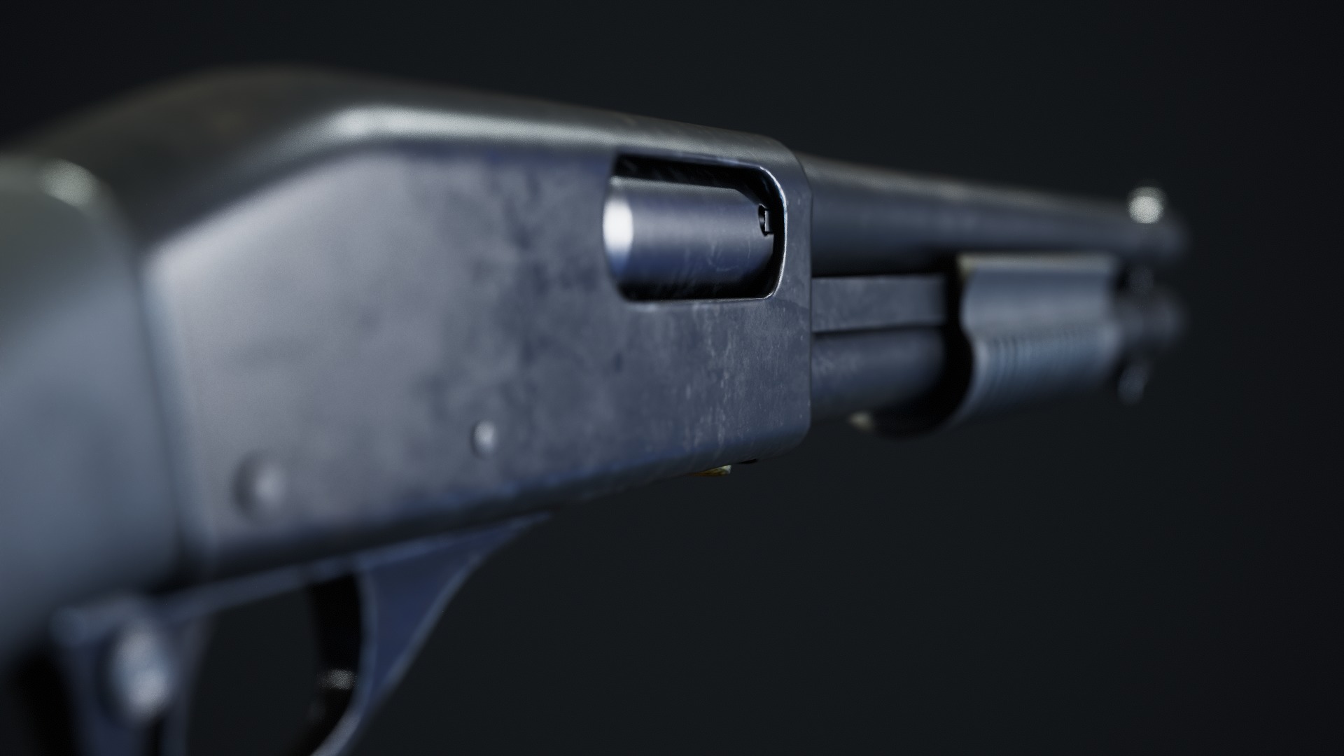 Shotgun Low-poly 3D model_5