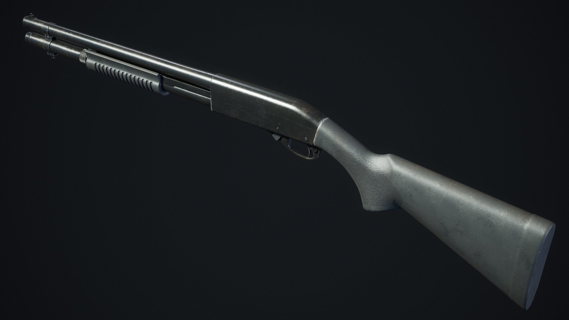 Shotgun Low-poly 3D model_3