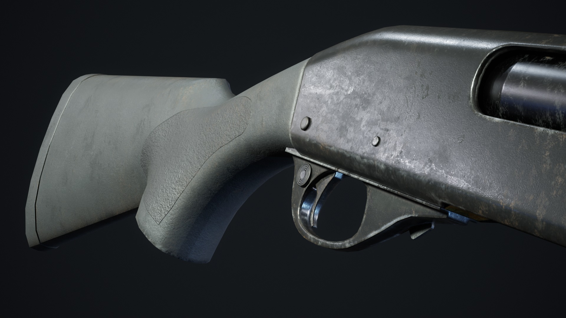 Shotgun Low-poly 3D model_8