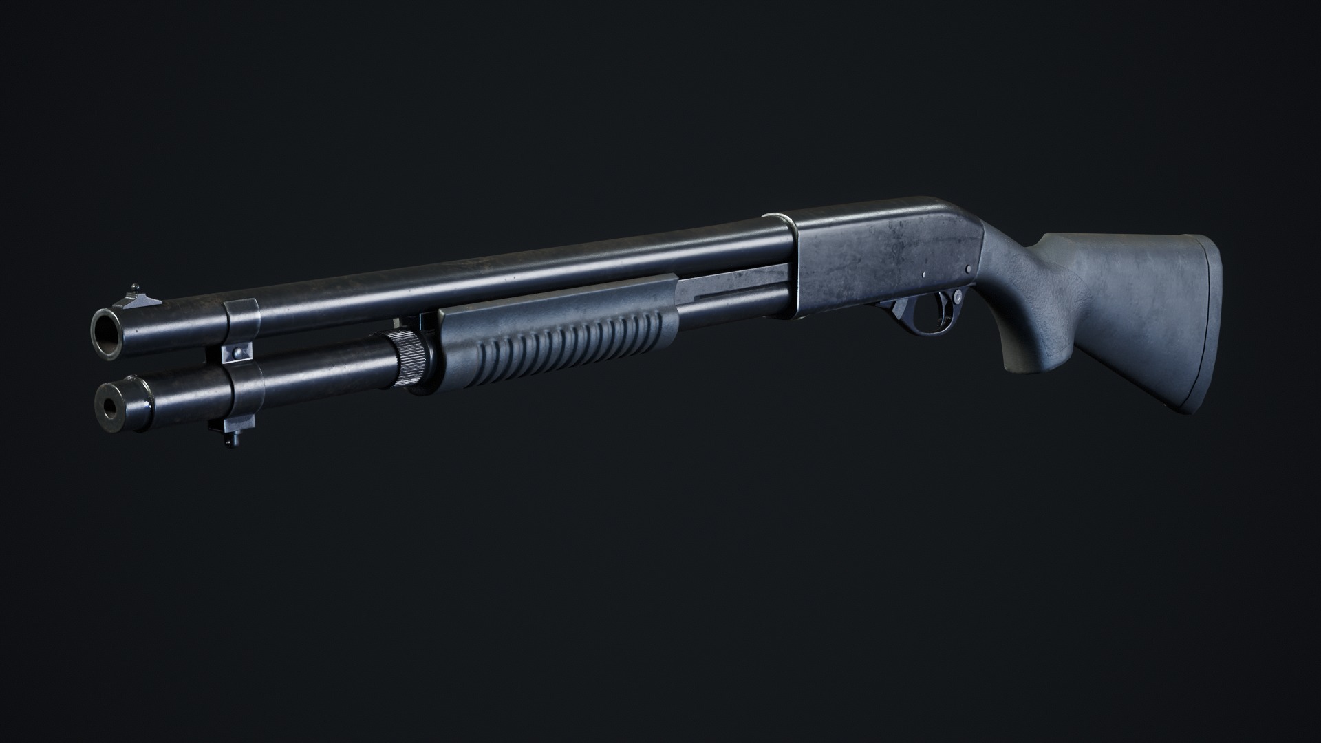Shotgun Low-poly 3D model_2