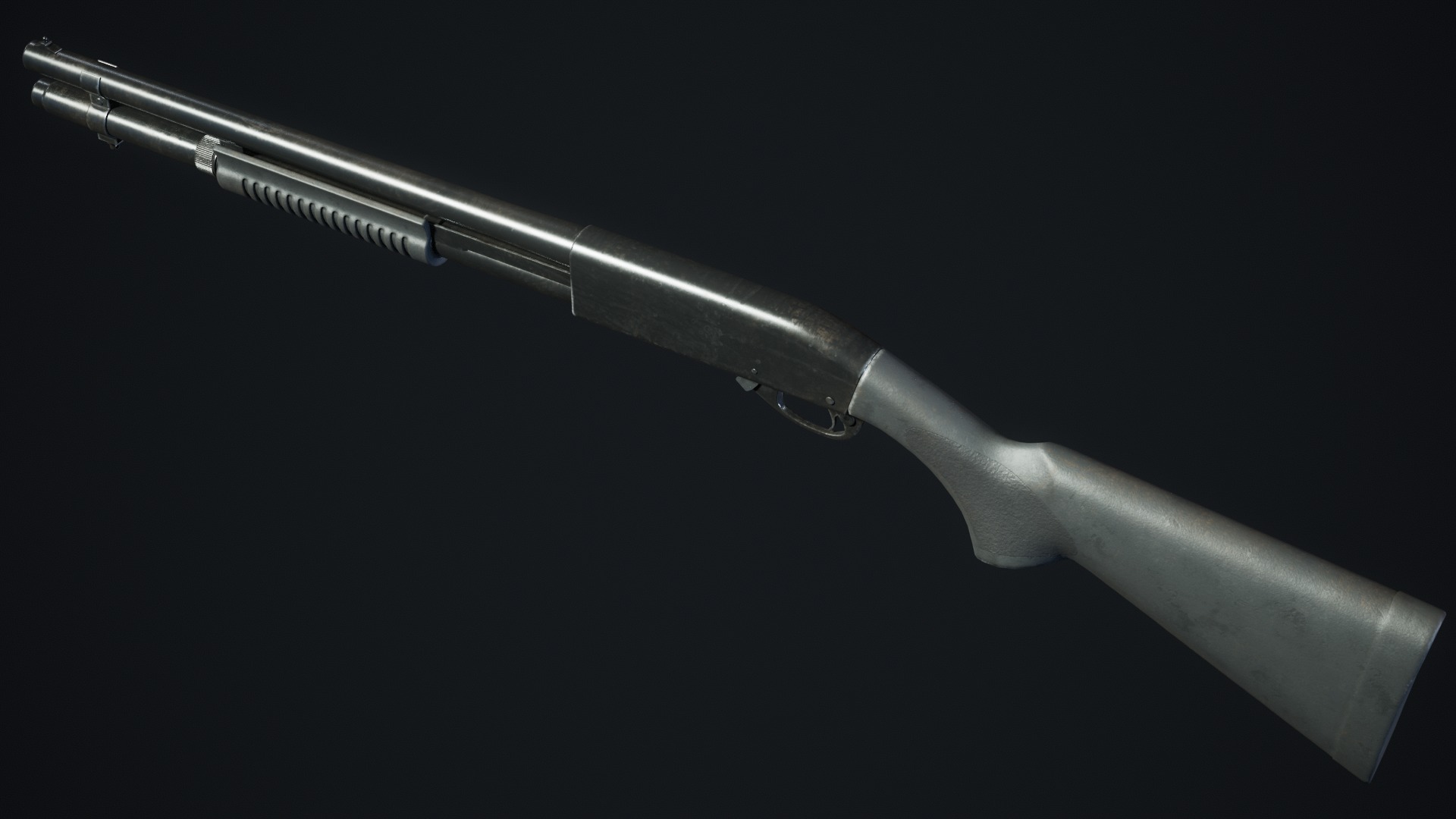 Shotgun Low-poly 3D model_4