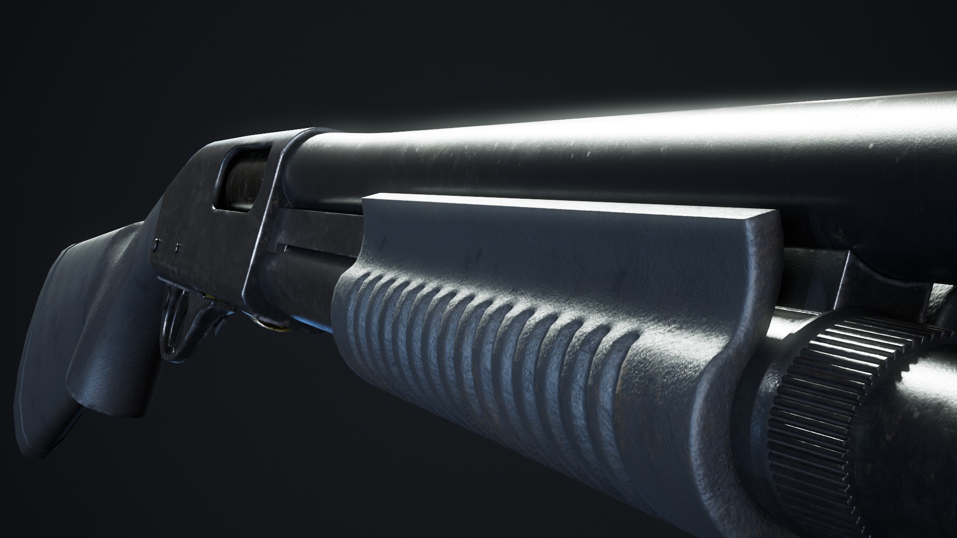 Shotgun Low-poly 3D model_6