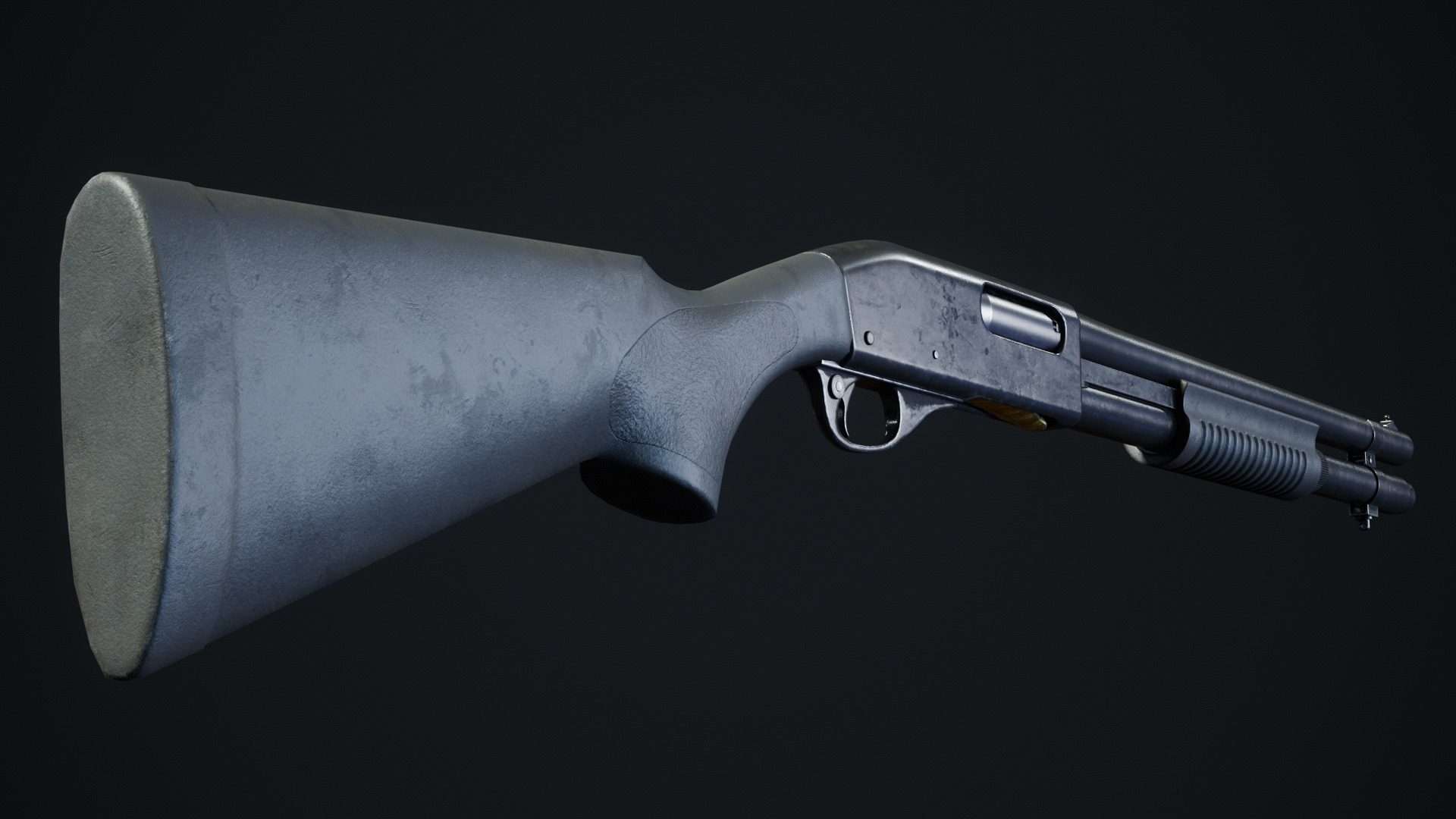 Shotgun Low-poly 3D model_7
