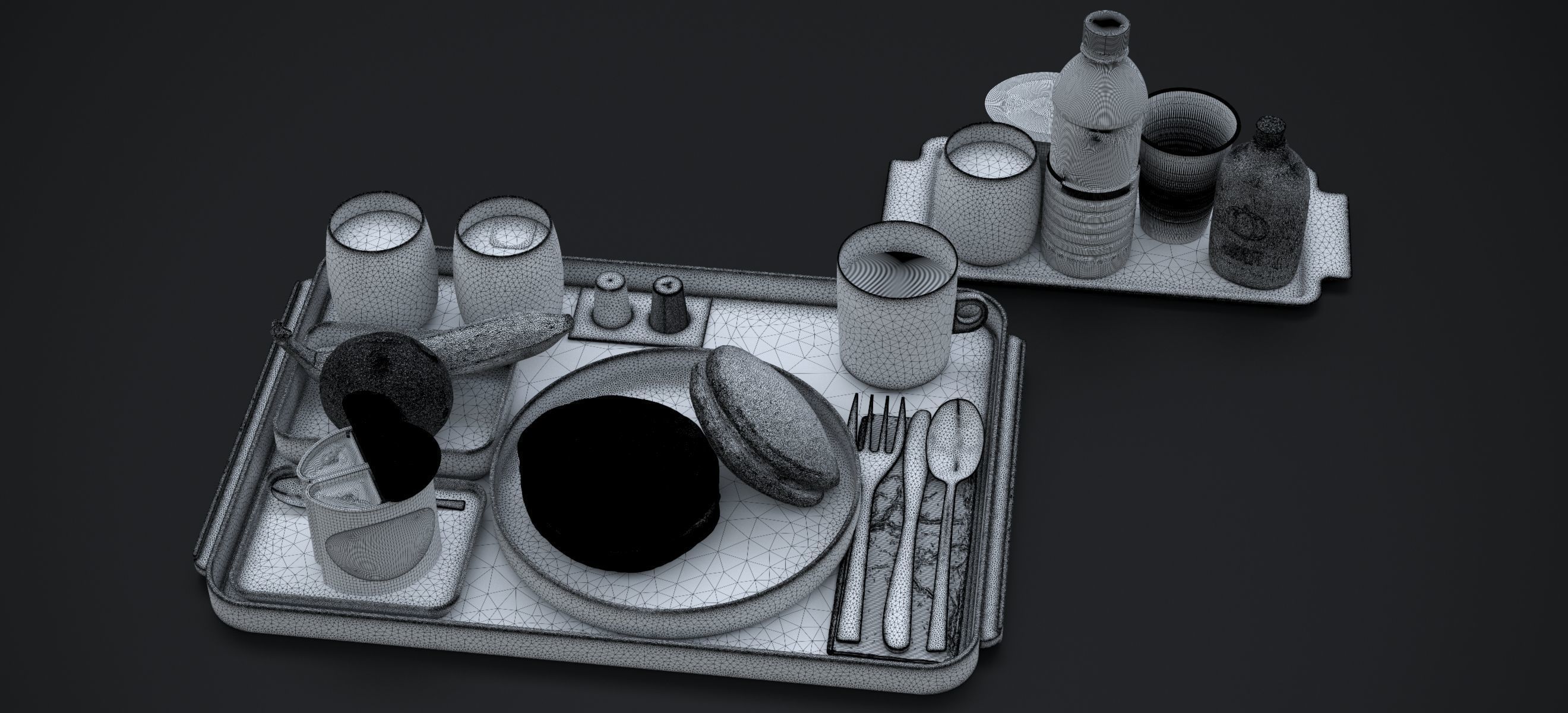 AIRLINES PREMIUM ECONOMY INTERCON BREAKFAST 2024 3D model_12