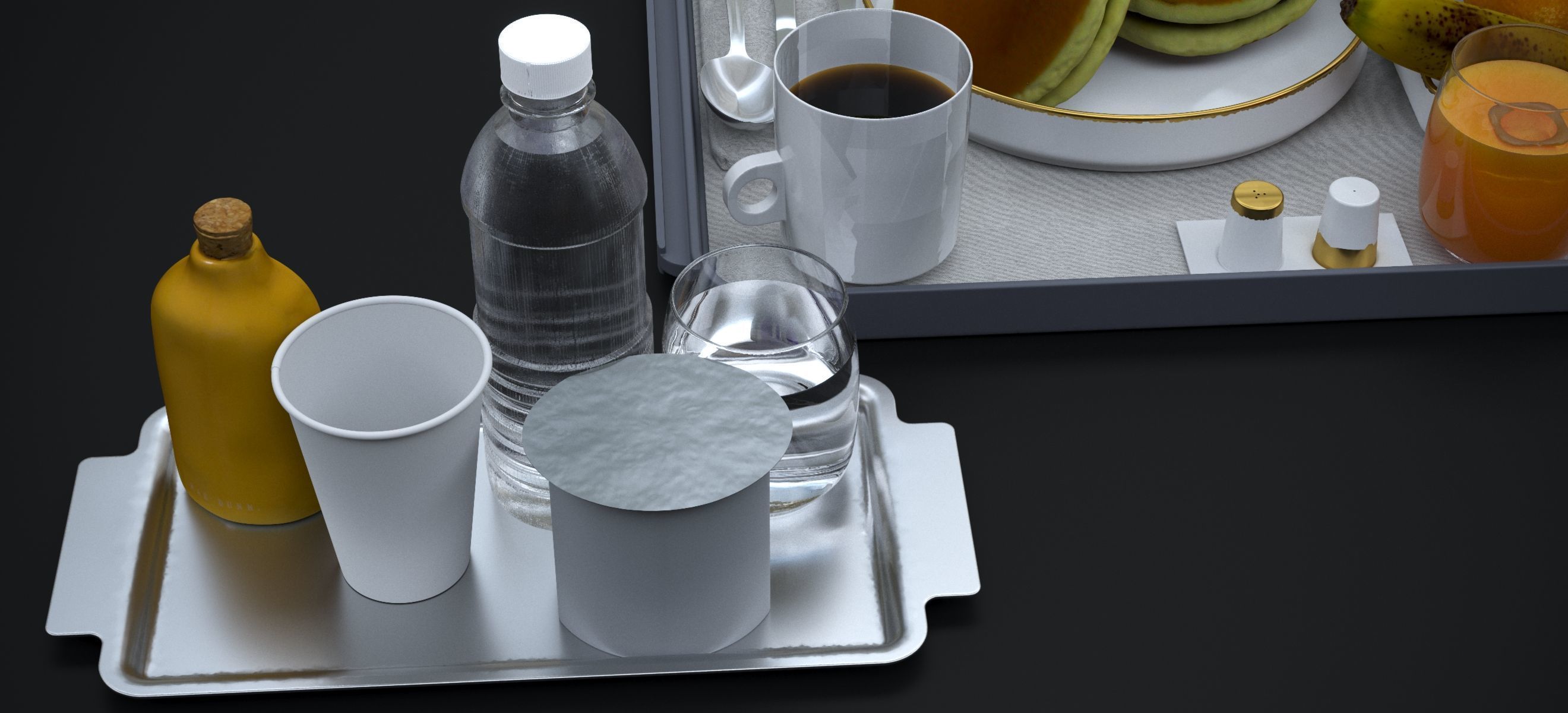 AIRLINES PREMIUM ECONOMY INTERCON BREAKFAST 2024 3D model_8