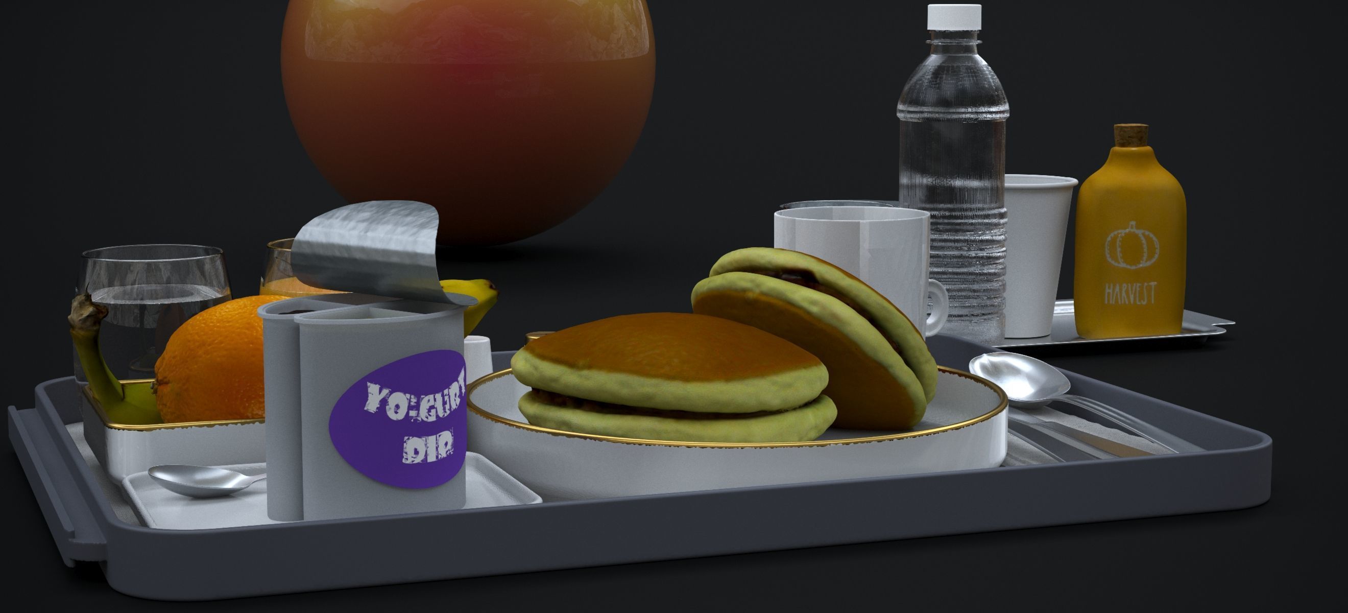 AIRLINES PREMIUM ECONOMY INTERCON BREAKFAST 2024 3D model_7