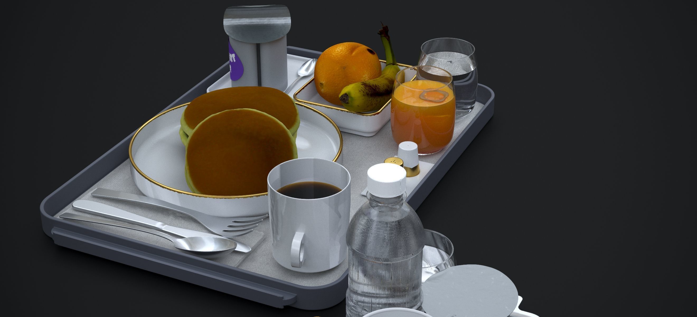 AIRLINES PREMIUM ECONOMY INTERCON BREAKFAST 2024 3D model_4