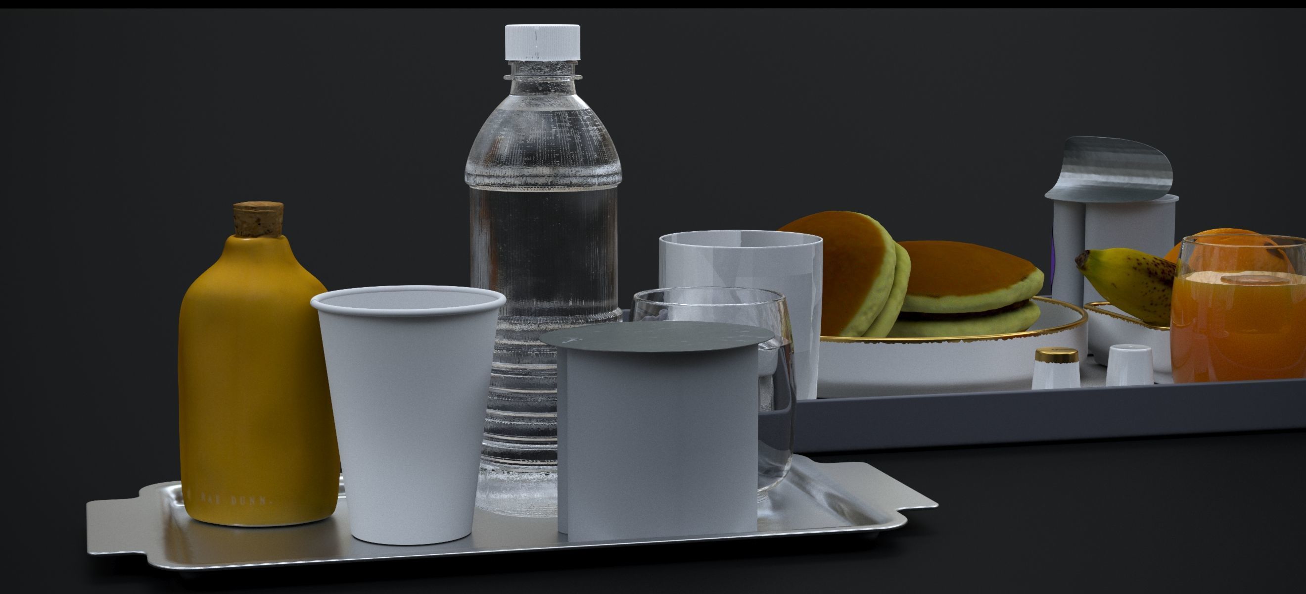 AIRLINES PREMIUM ECONOMY INTERCON BREAKFAST 2024 3D model_10