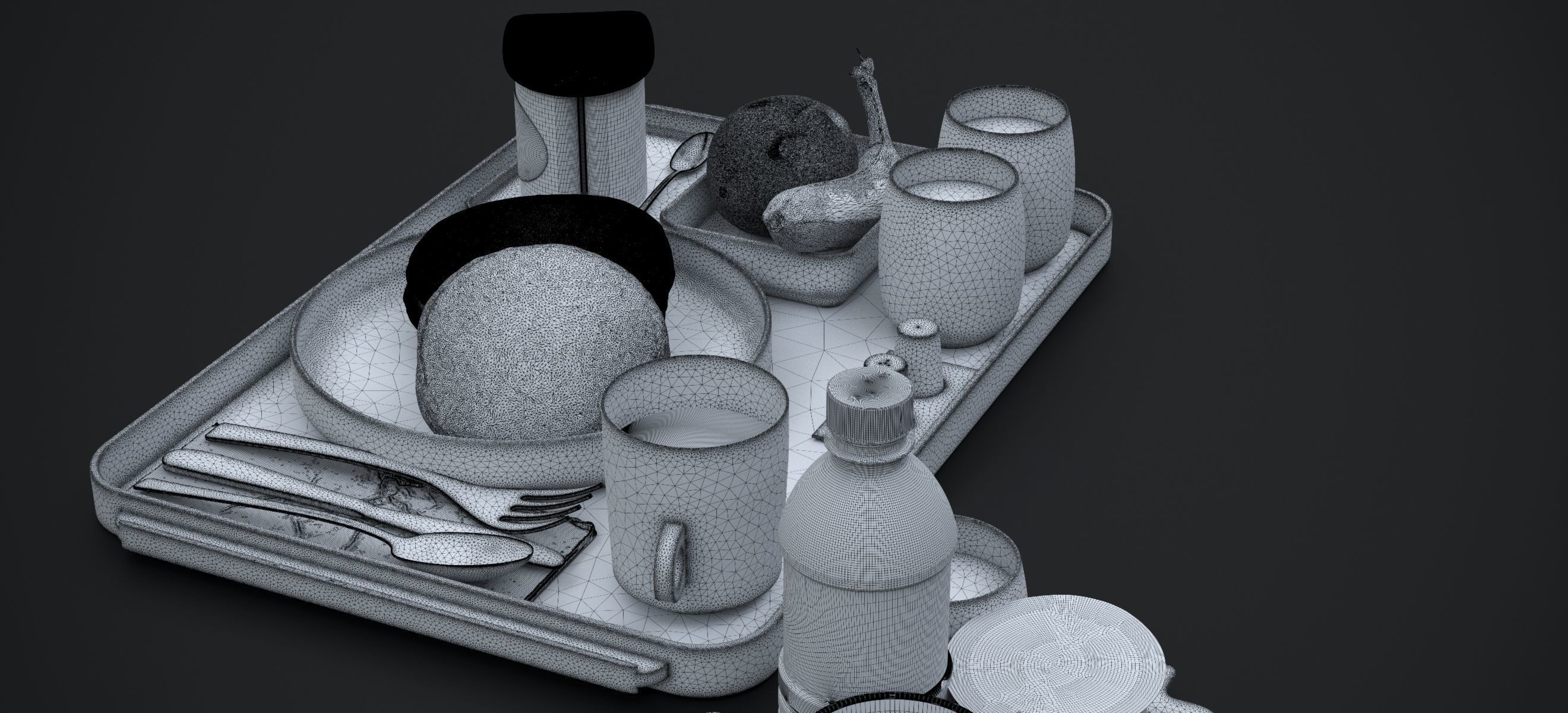 AIRLINES PREMIUM ECONOMY INTERCON BREAKFAST 2024 3D model_14