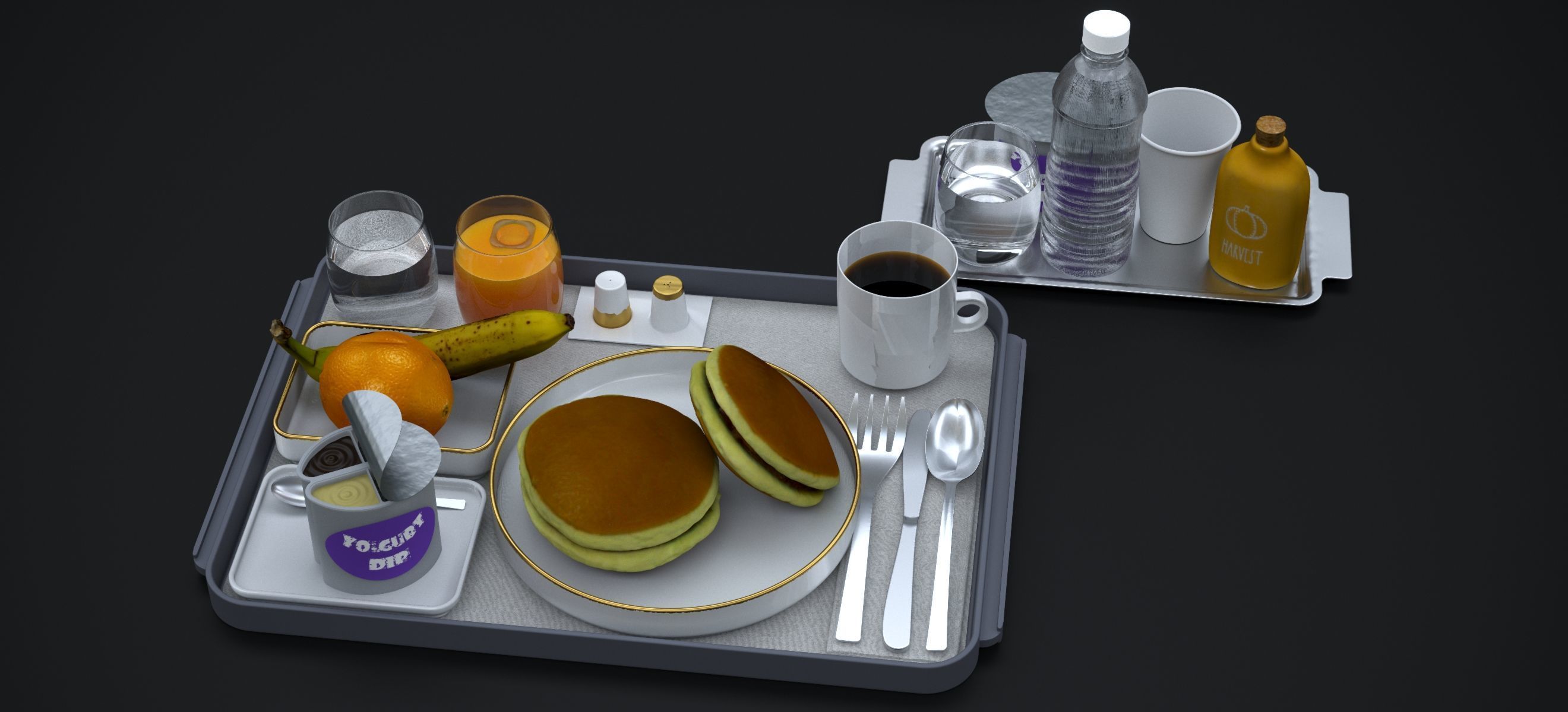 AIRLINES PREMIUM ECONOMY INTERCON BREAKFAST 2024 3D model_2