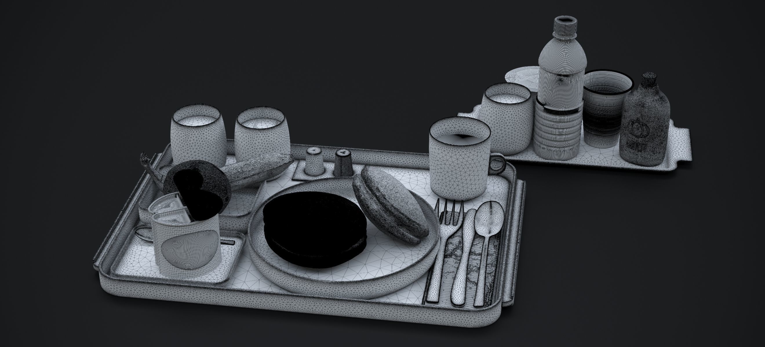 AIRLINES PREMIUM ECONOMY INTERCON BREAKFAST 2024 3D model_11