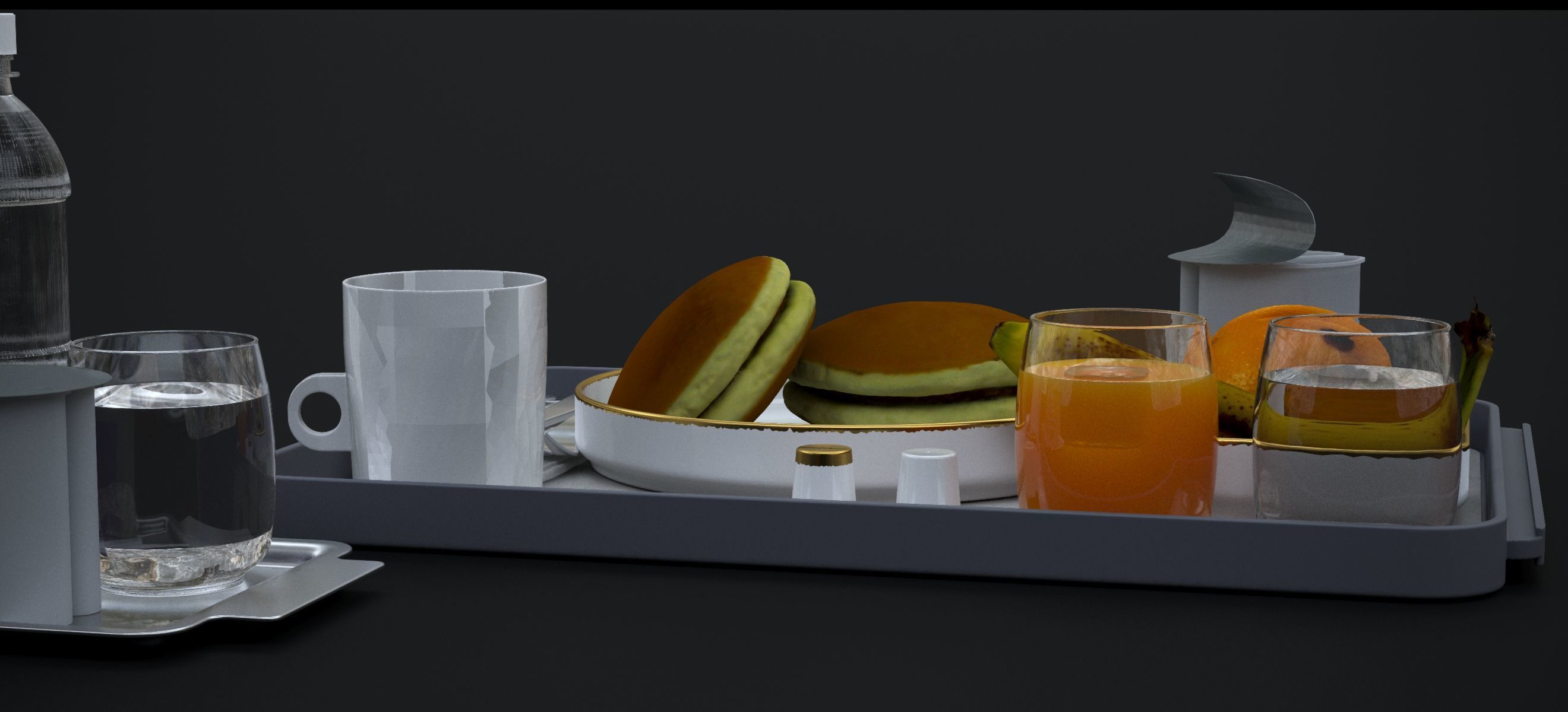 AIRLINES PREMIUM ECONOMY INTERCON BREAKFAST 2024 3D model_9