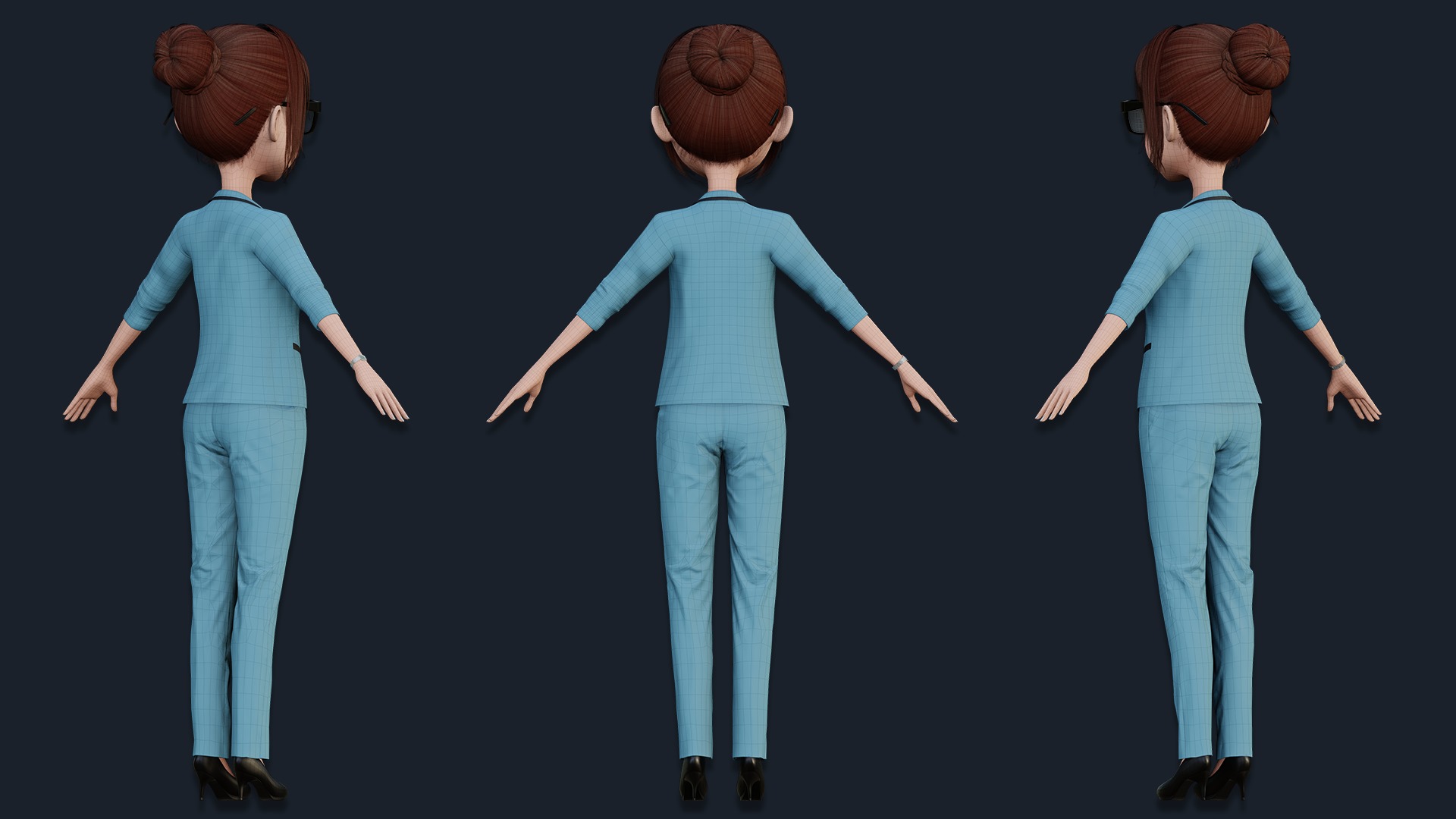 CARTOON WOMAN - MOM RIGGED Low-poly 3D model_13