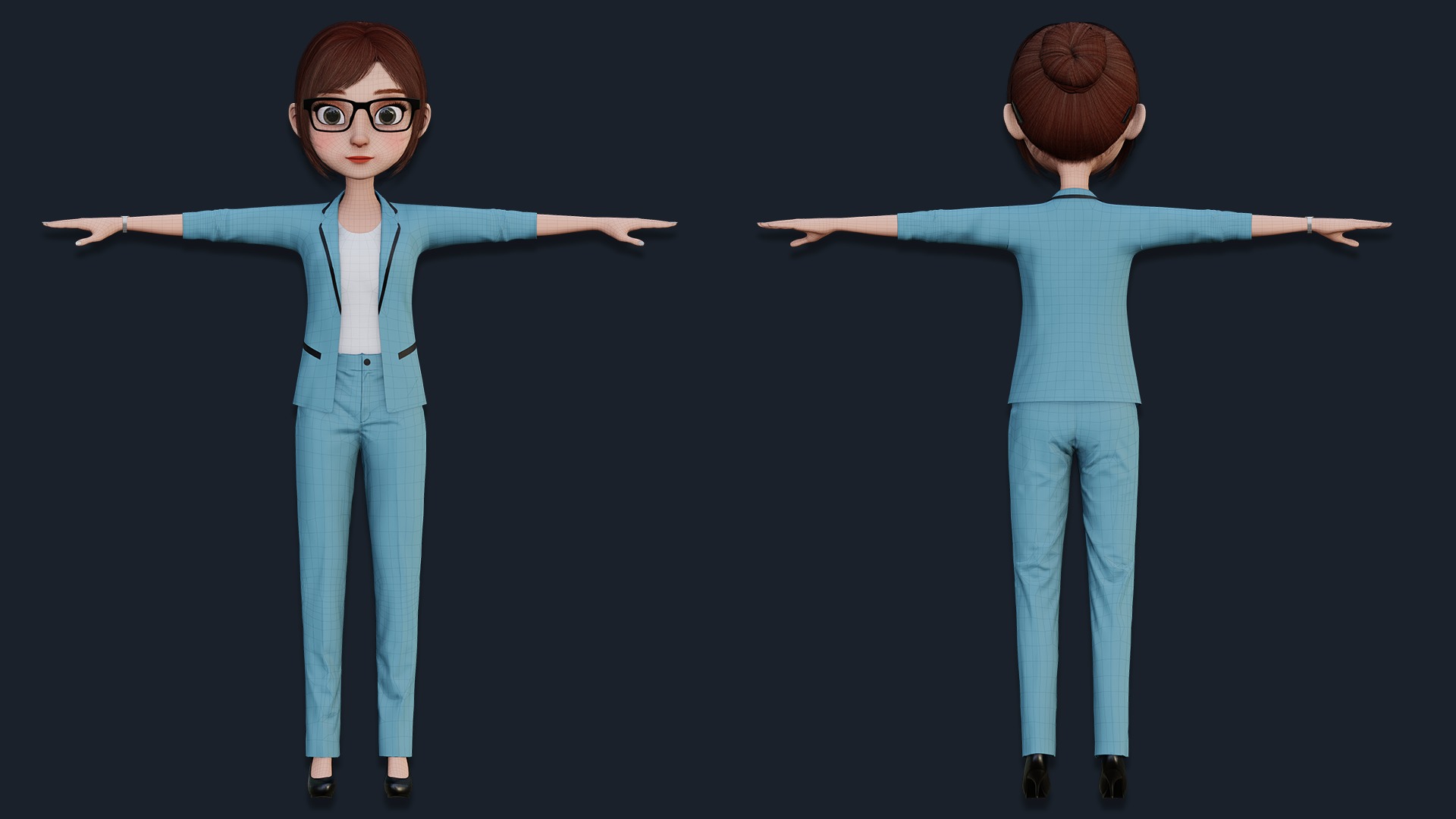 CARTOON WOMAN - MOM RIGGED Low-poly 3D model_15