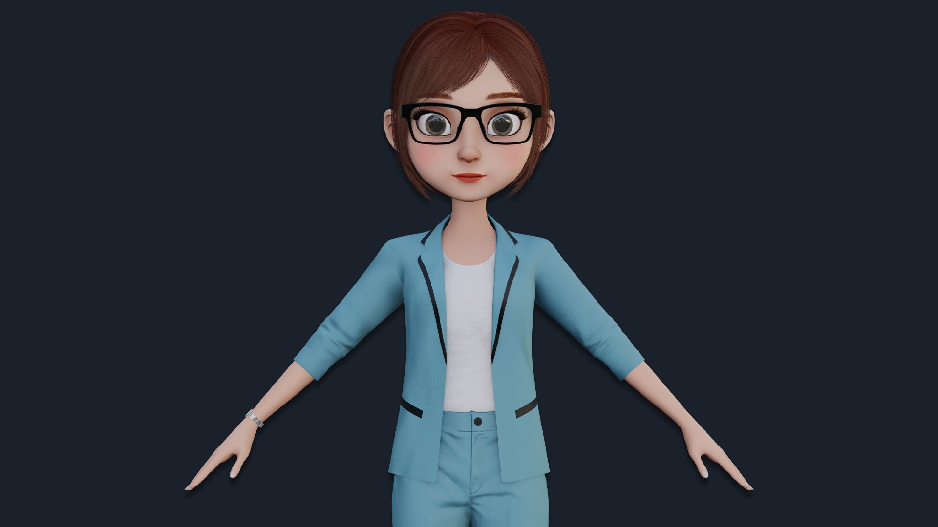 CARTOON WOMAN - MOM RIGGED Low-poly 3D model_3
