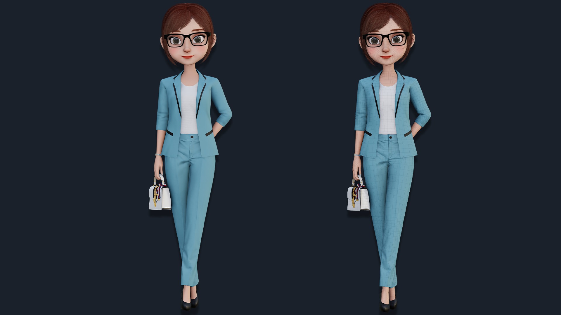 CARTOON WOMAN - MOM RIGGED Low-poly 3D model_5
