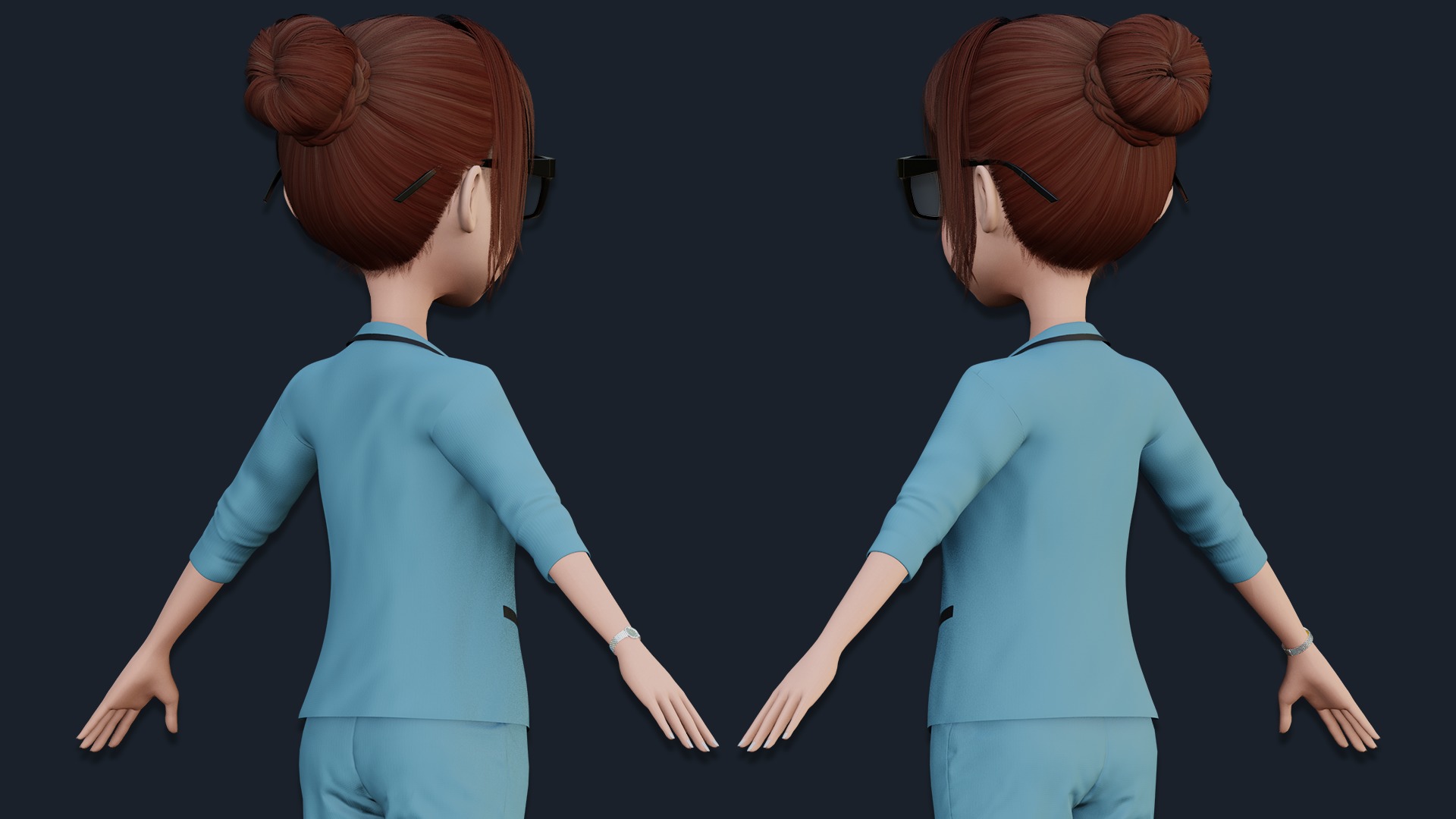 CARTOON WOMAN - MOM RIGGED Low-poly 3D model_8