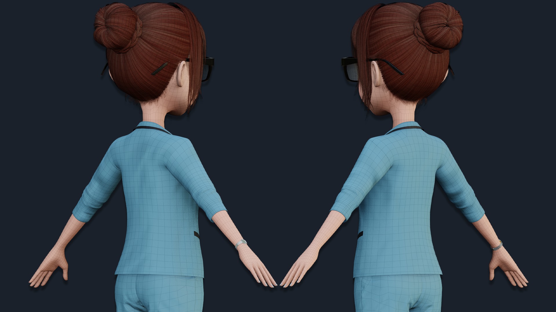 CARTOON WOMAN - MOM RIGGED Low-poly 3D model_9