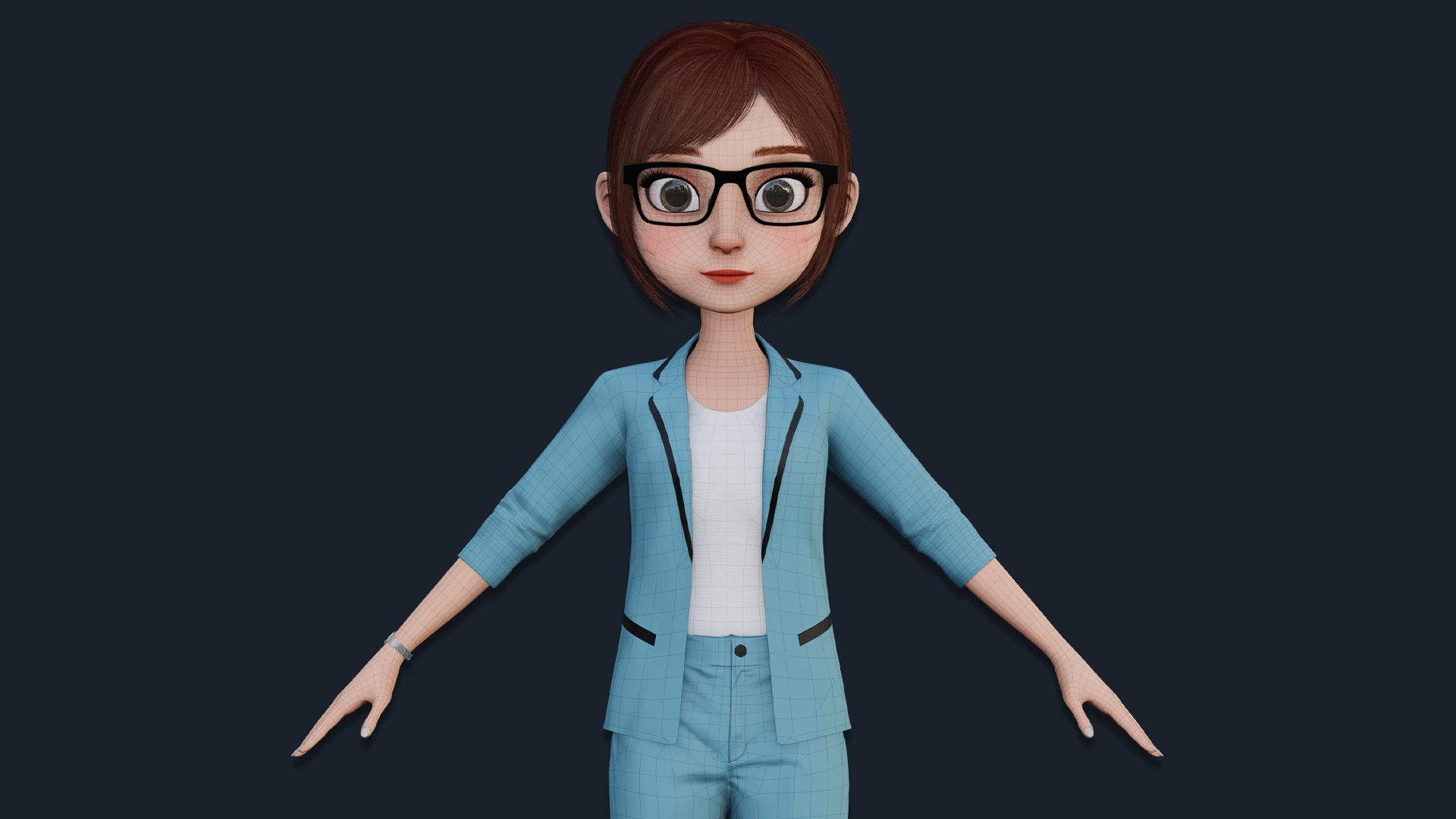 CARTOON WOMAN - MOM RIGGED Low-poly 3D model_4