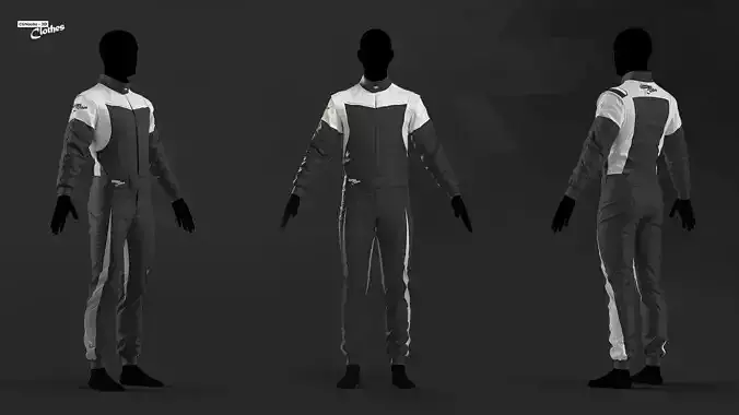 Racing Outfit - 104 Marvelous Designer and Clo3D 3D model