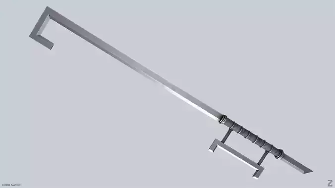 Hook sword Low-poly 3D model