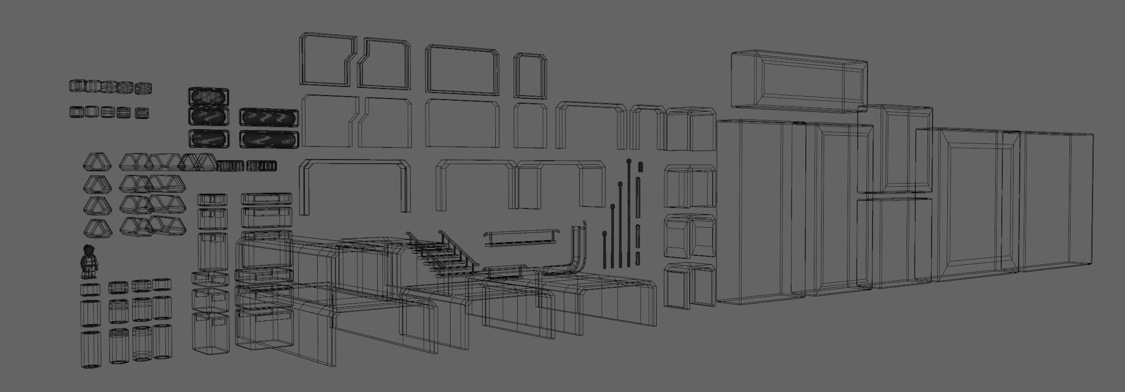 Sci-fi Cargo and Character Low-poly 3D model Low-poly 3D model_5