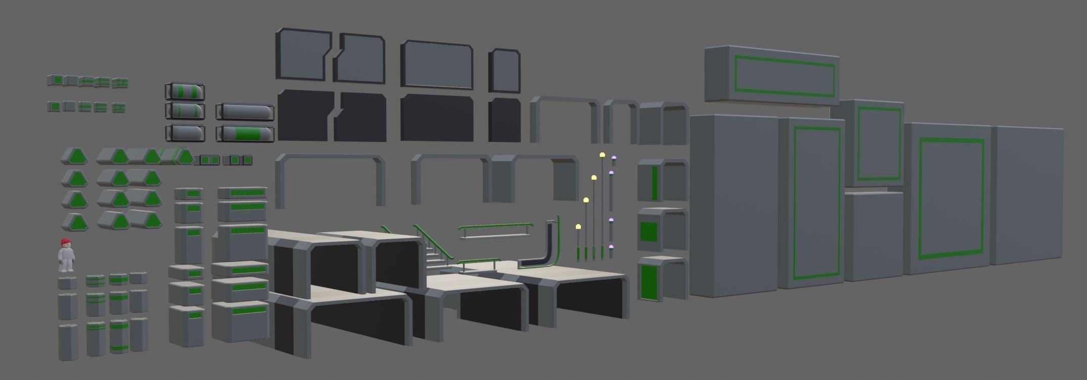 Sci-fi Cargo and Character Low-poly 3D model Low-poly 3D model_3