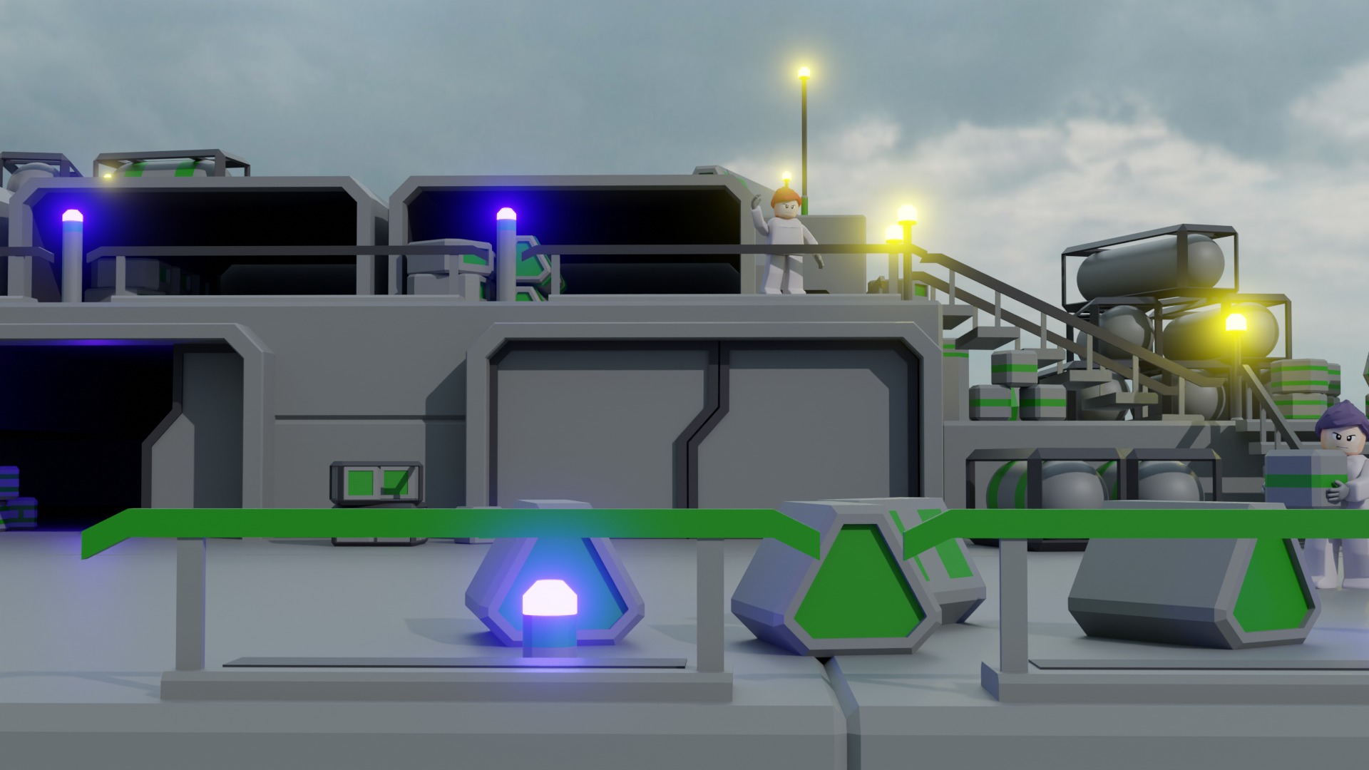Sci-fi Cargo and Character Low-poly 3D model Low-poly 3D model_2