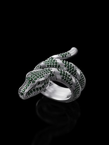Ring snake viper in stones 3D print model
