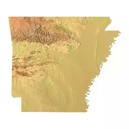 Arkansas Topographic Map STL Models