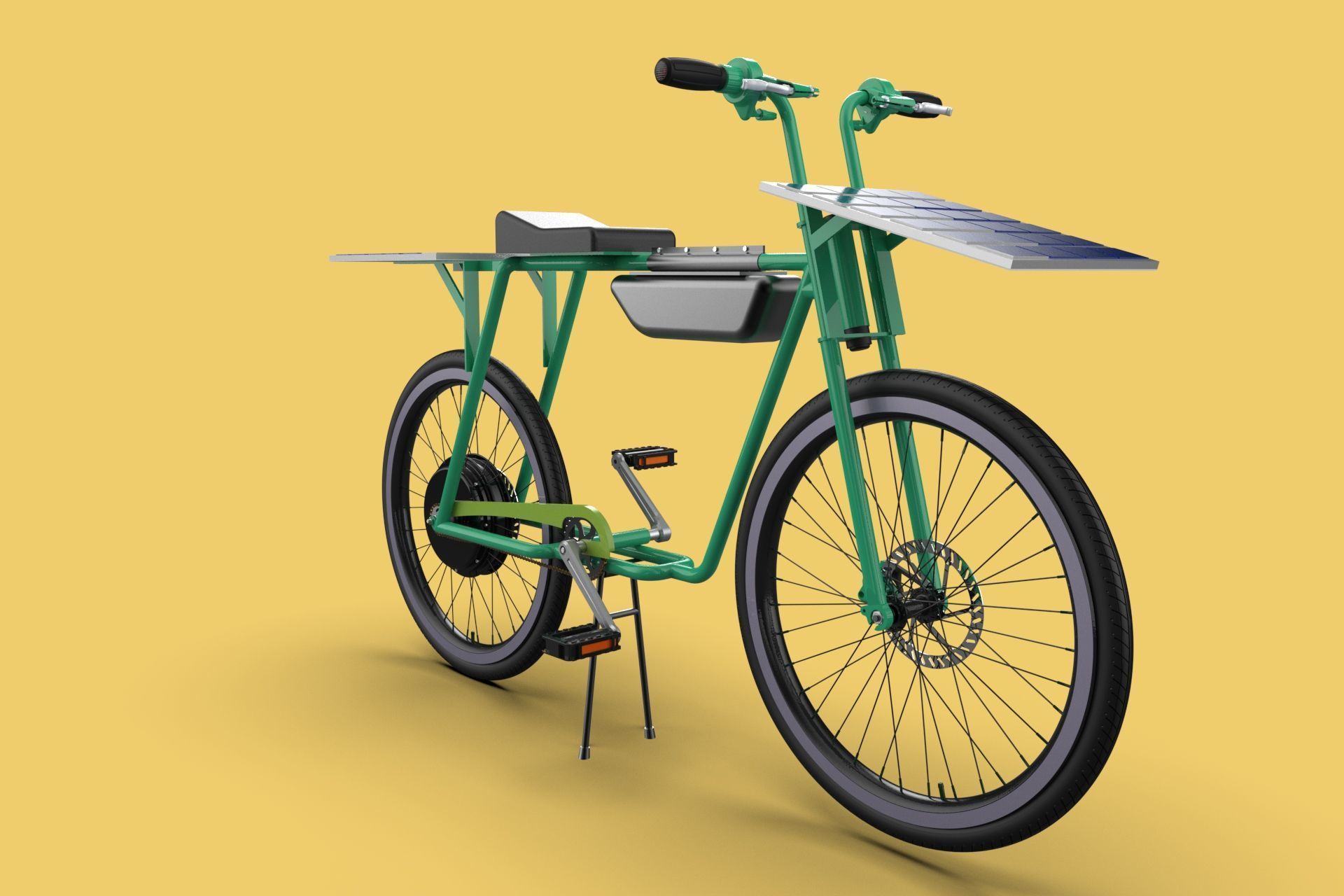 SOLAR CELL PANEL EBIKE ELECTRIC BIKE BICYCLE 3D model_4