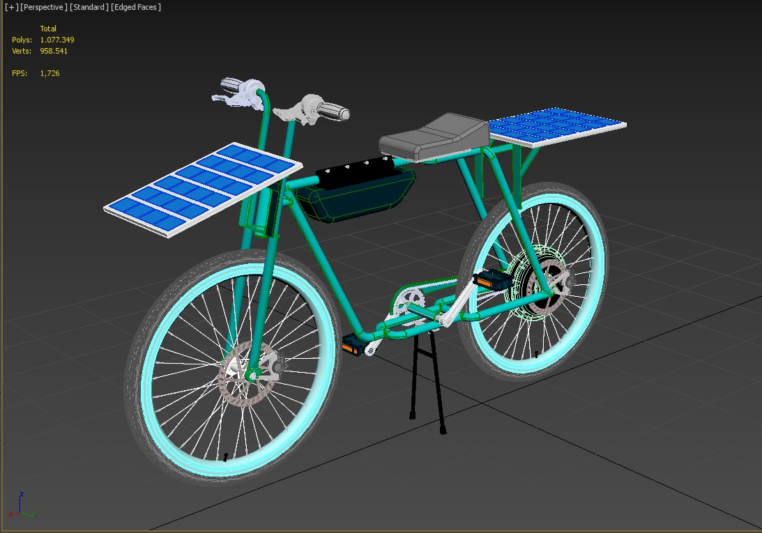SOLAR CELL PANEL EBIKE ELECTRIC BIKE BICYCLE 3D model_21