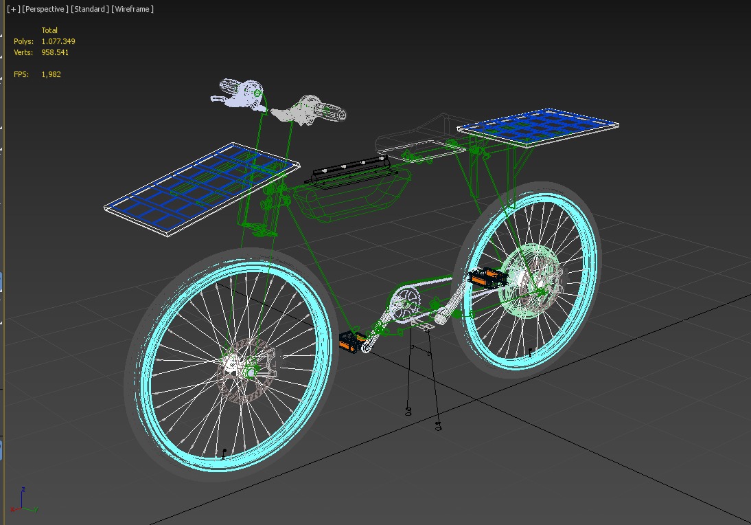SOLAR CELL PANEL EBIKE ELECTRIC BIKE BICYCLE 3D model_22