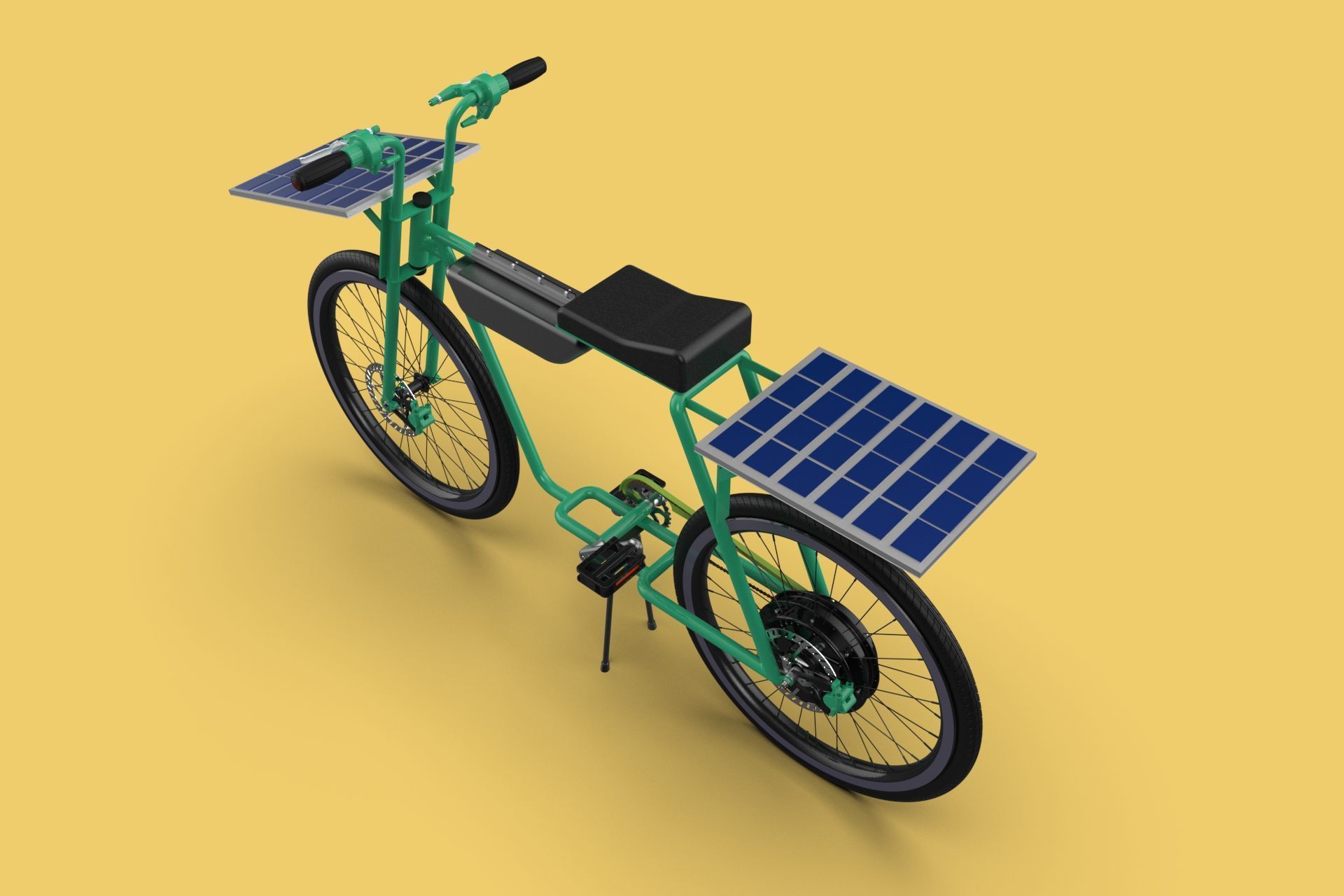 SOLAR CELL PANEL EBIKE ELECTRIC BIKE BICYCLE 3D model_2