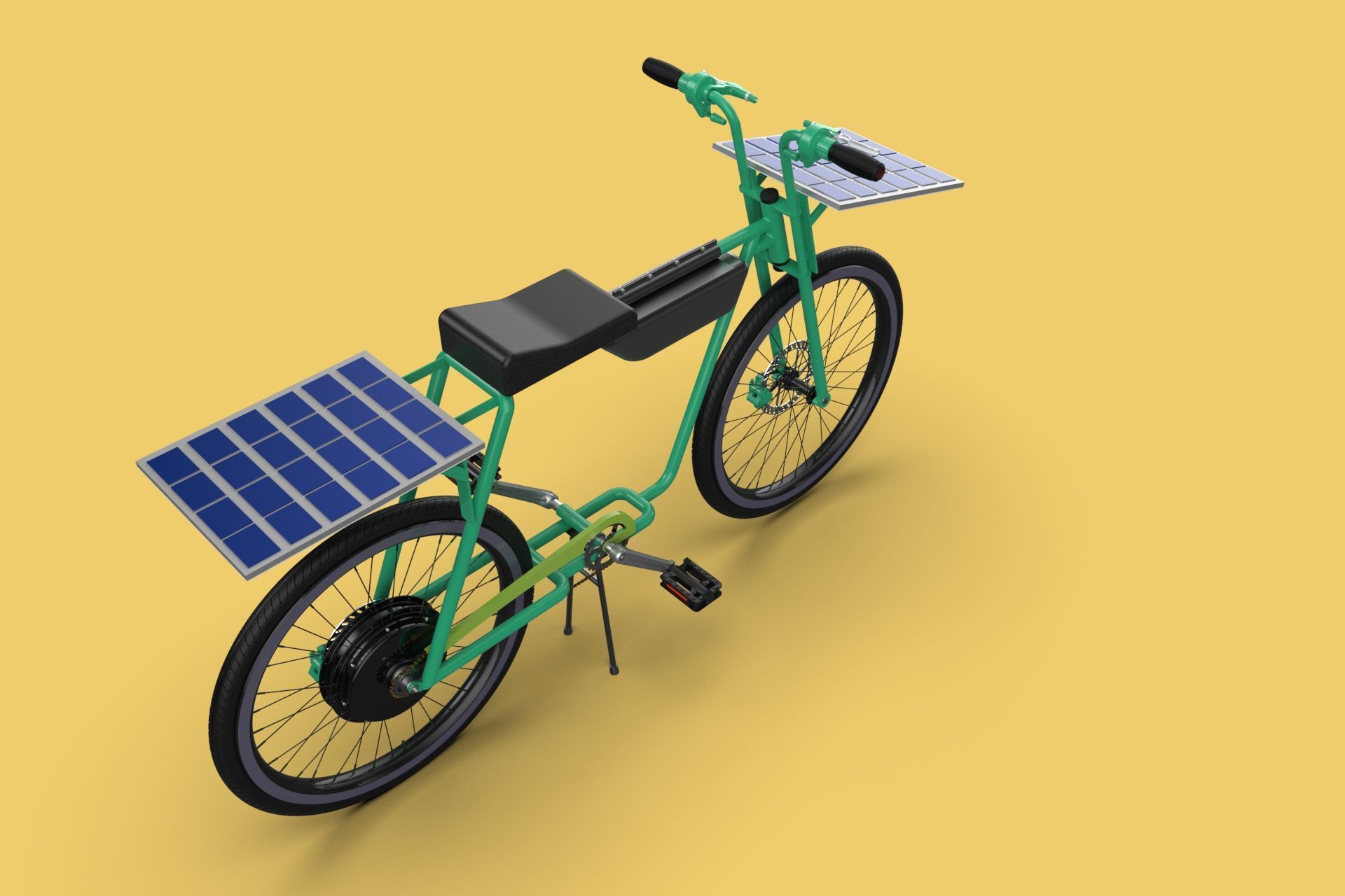 SOLAR CELL PANEL EBIKE ELECTRIC BIKE BICYCLE 3D model_3