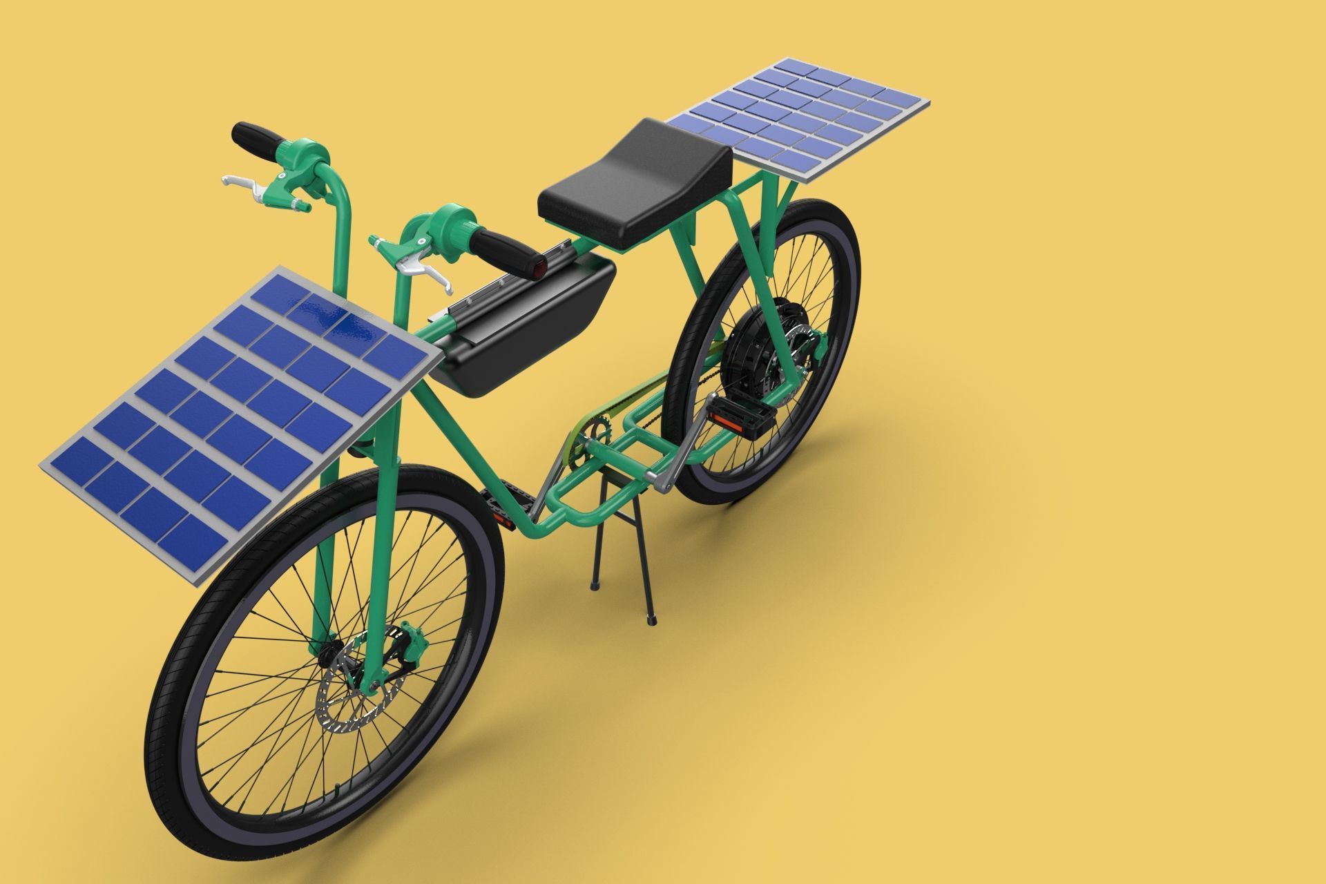 SOLAR CELL PANEL EBIKE ELECTRIC BIKE BICYCLE 3D model_1