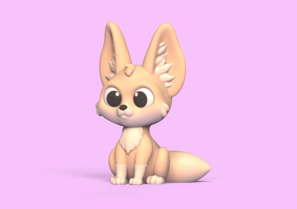 Little Fennec Fox 3D print model_2