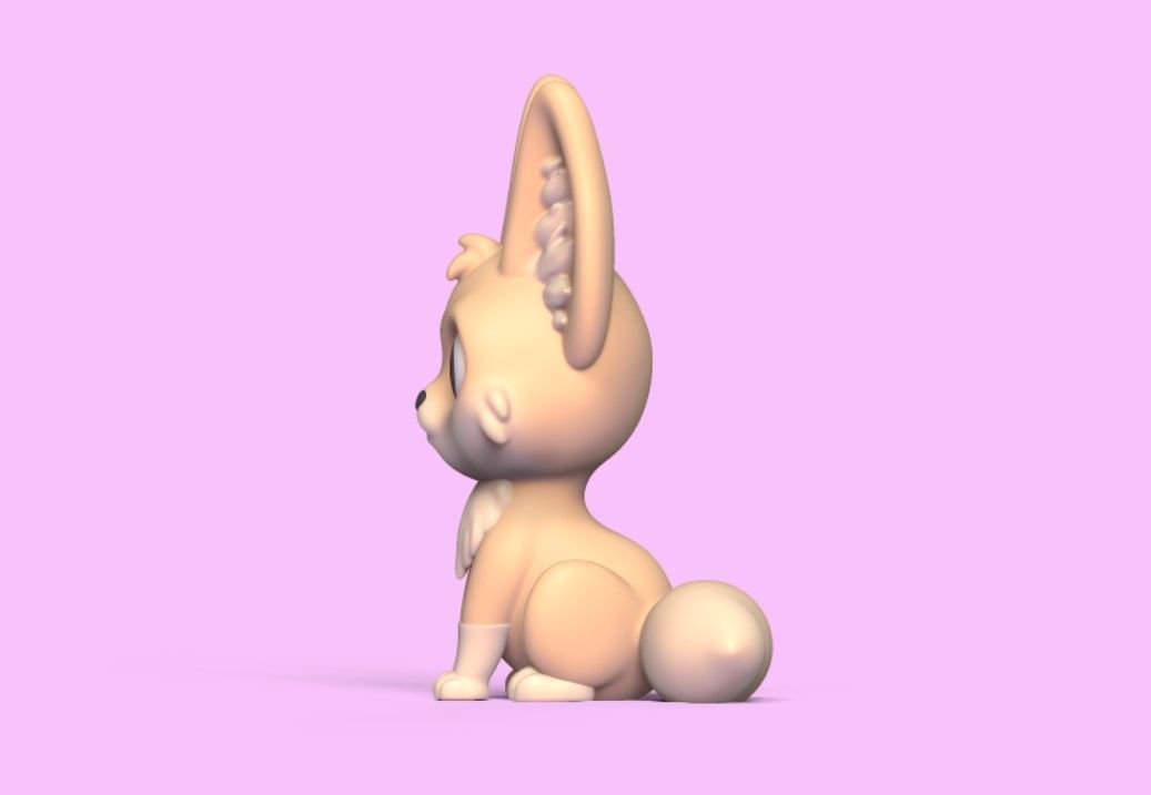 Little Fennec Fox 3D print model_3
