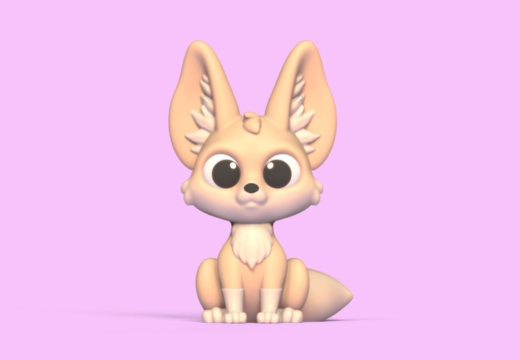 Little Fennec Fox 3D print model_1