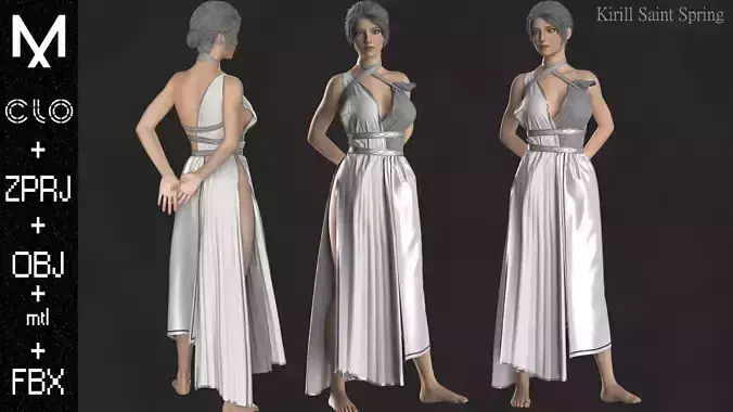  Medieval Outfit Marvelous designer Clo3d OBJ mtl FBX ZPRJ