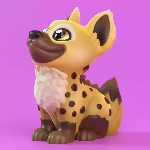 Cute hyena  no supports  3D print model