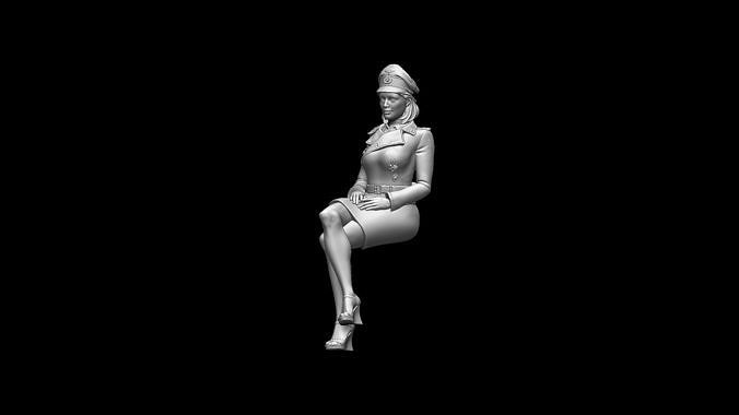 german girl tank crew 3D print model