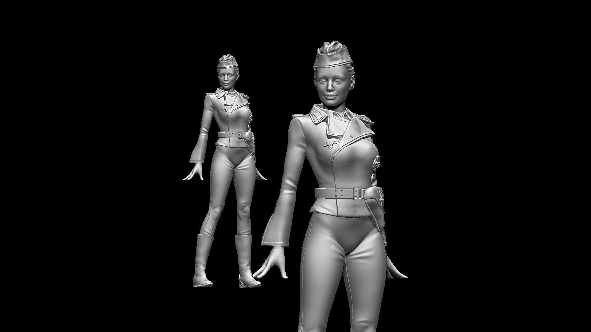 german girl tank crew 3D print model_1