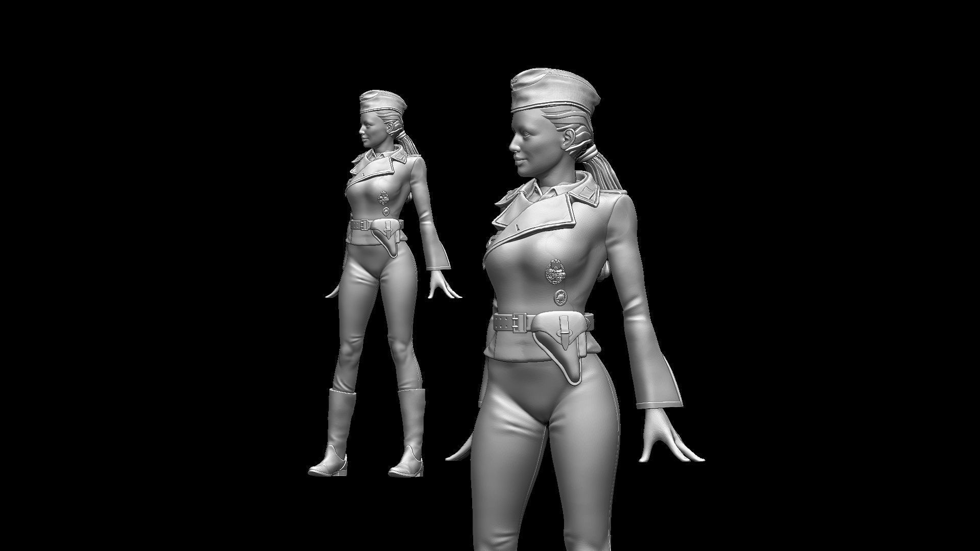 german girl tank crew 3D print model_2