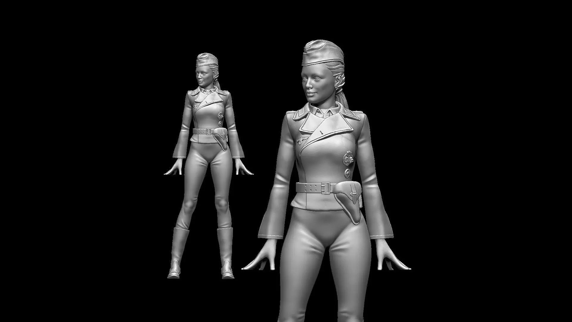 german girl tank crew 3D print model_0